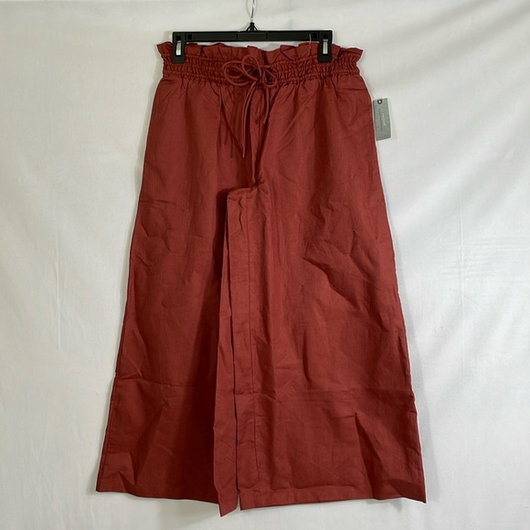 Anthropologie Pants - Anthropologie wide Leg Linen Pull-on Pants XSP Brown NWT